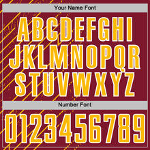 Load image into Gallery viewer, Custom Crimson Gold-White Lines Sports Sublimation Soccer Uniform Jersey
