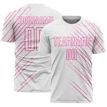 Charger l'image dans la galerie, Custom White Pink Lines Sports Sublimation Soccer Uniform Jersey
