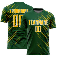 Load image into Gallery viewer, Custom Green Yellow-White Lines Sports Sublimation Soccer Uniform Jersey
