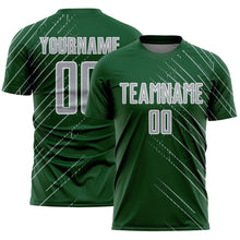Load image into Gallery viewer, Custom Green Gray-White Lines Sports Sublimation Soccer Uniform Jersey
