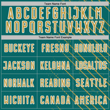 Загрузить изображение в средство просмотра галереи, Custom Teal Old Gold-White Lines Sports Sublimation Soccer Uniform Jersey
