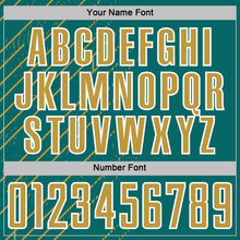 Загрузить изображение в средство просмотра галереи, Custom Teal Old Gold-White Lines Sports Sublimation Soccer Uniform Jersey
