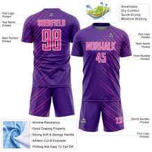 Laden Sie das Bild in den Galerie-Viewer, Custom Purple Pink-White Lines Sports Sublimation Soccer Uniform Jersey
