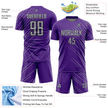 Laden Sie das Bild in den Galerie-Viewer, Custom Purple Gray-Black Lines Sports Sublimation Soccer Uniform Jersey
