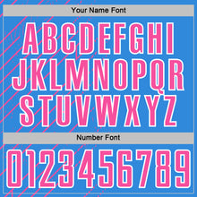 Загрузить изображение в средство просмотра галереи, Custom Powder Blue Pink-White Lines Sports Sublimation Soccer Uniform Jersey
