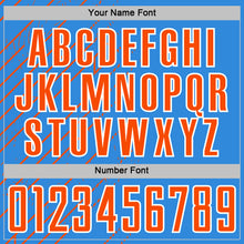 Загрузить изображение в средство просмотра галереи, Custom Powder Blue Orange-White Lines Sports Sublimation Soccer Uniform Jersey
