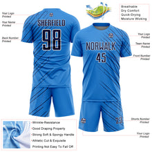 Загрузить изображение в средство просмотра галереи, Custom Powder Blue Navy-White Lines Sports Sublimation Soccer Uniform Jersey
