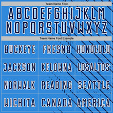 Загрузить изображение в средство просмотра галереи, Custom Powder Blue Navy-White Lines Sports Sublimation Soccer Uniform Jersey
