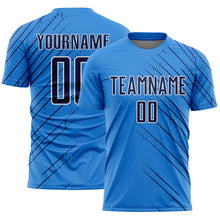 Загрузить изображение в средство просмотра галереи, Custom Powder Blue Navy-White Lines Sports Sublimation Soccer Uniform Jersey
