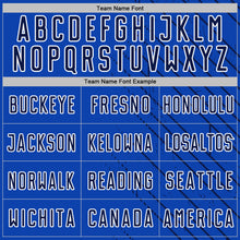 Load image into Gallery viewer, Custom Thunder Blue Navy-White Lines Sports Sublimation Soccer Uniform Jersey
