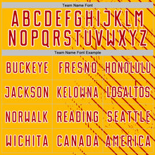 Laden Sie das Bild in den Galerie-Viewer, Custom Gold Red-White Lines Sports Sublimation Soccer Uniform Jersey
