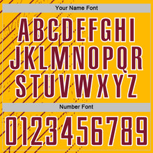 Laden Sie das Bild in den Galerie-Viewer, Custom Gold Crimson-White Lines Sports Sublimation Soccer Uniform Jersey
