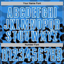 Load image into Gallery viewer, Custom Black Powder Blue-White Animal Leopard Print Sports Sublimation Soccer Uniform Jersey
