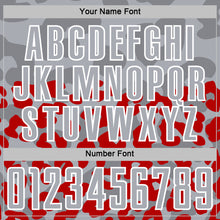 Laden Sie das Bild in den Galerie-Viewer, Custom Red Gray-White Animal Leopard Print Sports Sublimation Soccer Uniform Jersey
