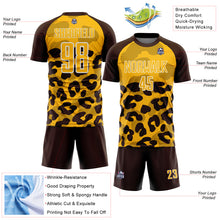 Charger l'image dans la galerie, Custom Brown Gold-White Animal Leopard Print Sports Sublimation Soccer Uniform Jersey
