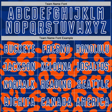 Загрузить изображение в средство просмотра галереи, Custom Orange Royal-White Animal Leopard Print Sports Sublimation Soccer Uniform Jersey
