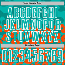 Загрузить изображение в средство просмотра галереи, Custom Orange Aqua-White Animal Leopard Print Sports Sublimation Soccer Uniform Jersey
