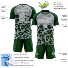 Load image into Gallery viewer, Custom Green Gray-White Animal Leopard Print Sports Sublimation Soccer Uniform Jersey
