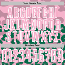 Load image into Gallery viewer, Custom Kelly Green Light Pink-White Animal Leopard Print Sports Sublimation Soccer Uniform Jersey

