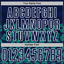 Laden Sie das Bild in den Galerie-Viewer, Custom Teal Navy-White Animal Leopard Print Sports Sublimation Soccer Uniform Jersey
