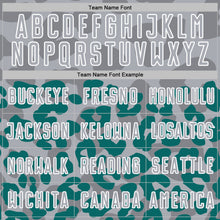 Laden Sie das Bild in den Galerie-Viewer, Custom Teal Gray-White Animal Leopard Print Sports Sublimation Soccer Uniform Jersey
