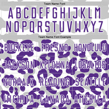 Laden Sie das Bild in den Galerie-Viewer, Custom Purple White Animal Leopard Print Sports Sublimation Soccer Uniform Jersey
