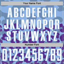 Charger l'image dans la galerie, Custom Purple White-Light Blue Animal Leopard Print Sports Sublimation Soccer Uniform Jersey
