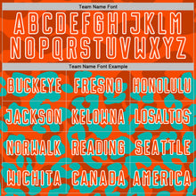 Load image into Gallery viewer, Custom Aqua Orange-White Animal Leopard Print Sports Sublimation Soccer Uniform Jersey
