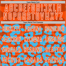 Загрузить изображение в средство просмотра галереи, Custom Sky Blue Orange-White Animal Leopard Print Sports Sublimation Soccer Uniform Jersey
