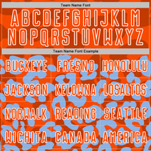 Laden Sie das Bild in den Galerie-Viewer, Custom Light Blue Orange-White Animal Leopard Print Sports Sublimation Soccer Uniform Jersey
