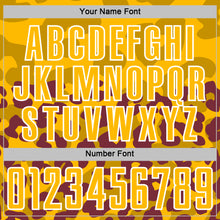 Загрузить изображение в средство просмотра галереи, Custom Burgundy Gold-White Animal Leopard Print Sports Sublimation Soccer Uniform Jersey
