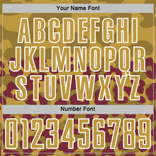 Charger l'image dans la galerie, Custom Burgundy Old Gold-White Animal Leopard Print Sports Sublimation Soccer Uniform Jersey
