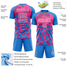 Load image into Gallery viewer, Custom Powder Blue Pink-White Animal Leopard Print Sports Sublimation Soccer Uniform Jersey
