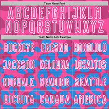 Load image into Gallery viewer, Custom Powder Blue Pink-White Animal Leopard Print Sports Sublimation Soccer Uniform Jersey
