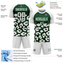 Load image into Gallery viewer, Custom White Green Animal Leopard Print Sports Sublimation Soccer Uniform Jersey
