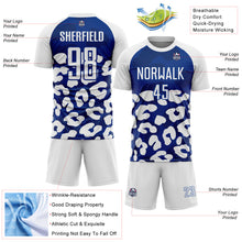 Load image into Gallery viewer, Custom White Royal Animal Leopard Print Sports Sublimation Soccer Uniform Jersey
