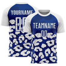 Load image into Gallery viewer, Custom White Royal Animal Leopard Print Sports Sublimation Soccer Uniform Jersey

