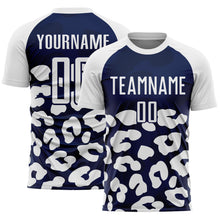 Charger l'image dans la galerie, Custom White Navy Animal Leopard Print Sports Sublimation Soccer Uniform Jersey
