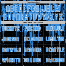 Load image into Gallery viewer, Custom Black Powder Blue-White Dripping Splatte Pattern Sports Sublimation Soccer Uniform Jersey
