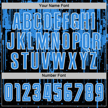 Load image into Gallery viewer, Custom Black Powder Blue-White Dripping Splatte Pattern Sports Sublimation Soccer Uniform Jersey
