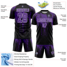 Load image into Gallery viewer, Custom Black Purple-White Dripping Splatte Pattern Sports Sublimation Soccer Uniform Jersey
