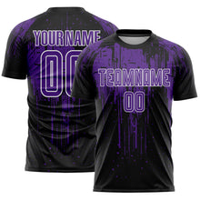 Load image into Gallery viewer, Custom Black Purple-White Dripping Splatte Pattern Sports Sublimation Soccer Uniform Jersey
