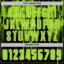 Laden Sie das Bild in den Galerie-Viewer, Custom Black Neon Green-White Dripping Splatte Pattern Sports Sublimation Soccer Uniform Jersey
