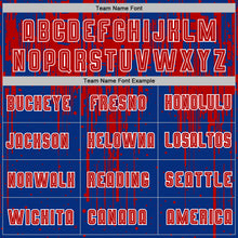 Charger l'image dans la galerie, Custom Royal Red-White Dripping Splatte Pattern Sports Sublimation Soccer Uniform Jersey
