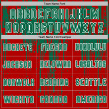 Laden Sie das Bild in den Galerie-Viewer, Custom Red Kelly Green-White Dripping Splatte Pattern Sports Sublimation Soccer Uniform Jersey
