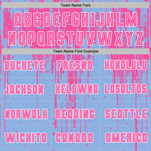 Загрузить изображение в средство просмотра галереи, Custom Light Blue Pink-White Dripping Splatte Pattern Sports Sublimation Soccer Uniform Jersey
