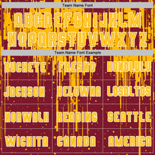 Load image into Gallery viewer, Custom Crimson Gold-White Dripping Splatte Pattern Sports Sublimation Soccer Uniform Jersey
