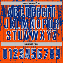 Загрузить изображение в средство просмотра галереи, Custom Orange Royal-White Dripping Splatte Pattern Sports Sublimation Soccer Uniform Jersey
