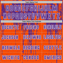 Загрузить изображение в средство просмотра галереи, Custom Orange Purple-White Dripping Splatte Pattern Sports Sublimation Soccer Uniform Jersey
