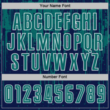 Load image into Gallery viewer, Custom Navy Teal-White Dripping Splatte Pattern Sports Sublimation Soccer Uniform Jersey
